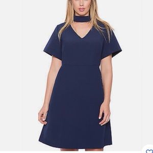 Eloquii Fit & Flare Dress with Cut Out Choker